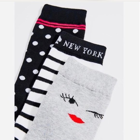 Kate Spade Wink Face Trouser Socks - Picture 3 of 5